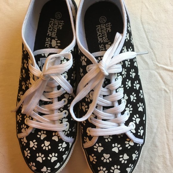 The Animal Rescue Site Shoes Black White Paws Sneakers